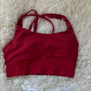 Lululemon Athletica Red Sports Bra with Crisscross Straps